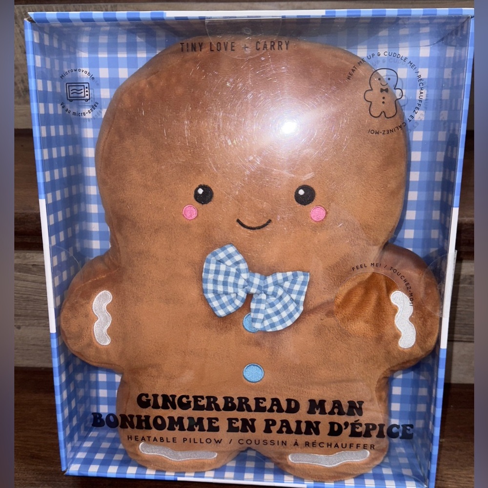Cute 🥰 Gingerbread Man Heatable Huggable Pillow Christmas Microwavable Plush